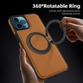 thumbnail image 4 of ELEHOLD Case for iPhone 12 Pro Max,  Magnetic Leather Case with 360°Rotatable Ring Stand [Compatible with MagSafe] Phone Case,Brown, 4 of 6