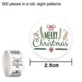 thumbnail image 2 of Rollo de pegatinas navideñas redondas de 500 unidades, varios diseños, decoración para regalos navideños, B-1 pulgada, 2 of 5