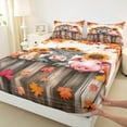 thumbnail image 3 of Manfei Highland Cow Pig Bed Sheets 4 Pieces, Cute Farm Animal King Sheets, Chic Sunflower Pumpkin Sheet Set, Luxury Bedroom Decor, 3 of 7