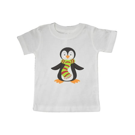 

Inktastic Cute Penguin Penguin With Striped Scarf Gift Baby Boy or Baby Girl T-Shirt