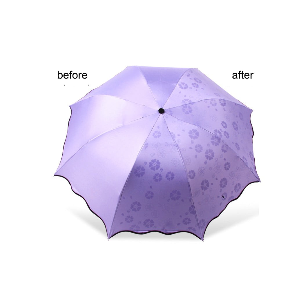 Windproof UV Protection Flower Design Folding Umbrella