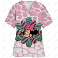 thumbnail image 3 of Ropa de enfermería navideña con estampado de dibujos animados de Minnie y Mickey Mouse, camisetas de mujer, uniforme de trabajo de manga corta para mascotas, camisa de disfraz, 3 of 5