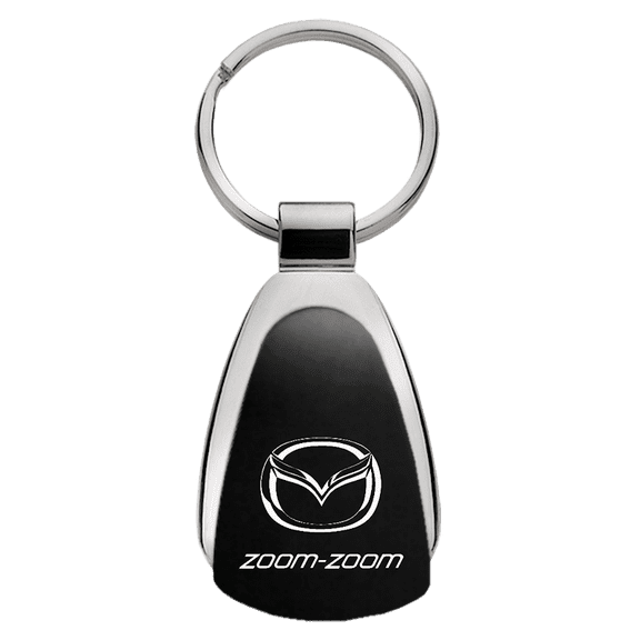 Au-TOMOTIVE GOLD Zoom Zoom Black Teardrop Key Fob