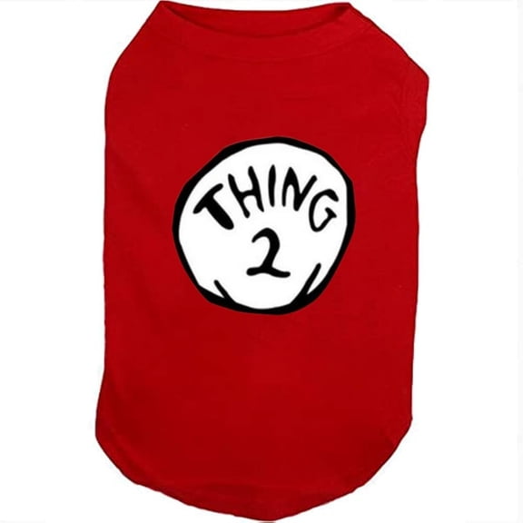 AOMRCOL Dog Shirts for Pet Clothes Soft Breathable Puppy Shirts Pop Culture Thing 1 to Thing 9 Printed Pet T-Shirt (Red-2, Soft Breathable Puppy Shirts Dog Clothes, Medium)