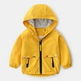 thumbnail image 2 of Fozruso Winter Warm Outerwear 18-24 Months,Boys Windbreaker Jacket For Kids Lightweight Hooded Zipper Coat Outdoor Casual School Jacket For Boys Age 2 To 13 Years Yellow, 2 of 3