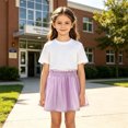 thumbnail image 2 of Tfken Daily Wear Soft Skirts Girls Trendy Holiday Casual Tulle Skirt With Lined Shorts Flowy Fashion Child Breathable Clothes Size 3-4 Years, 2 of 7