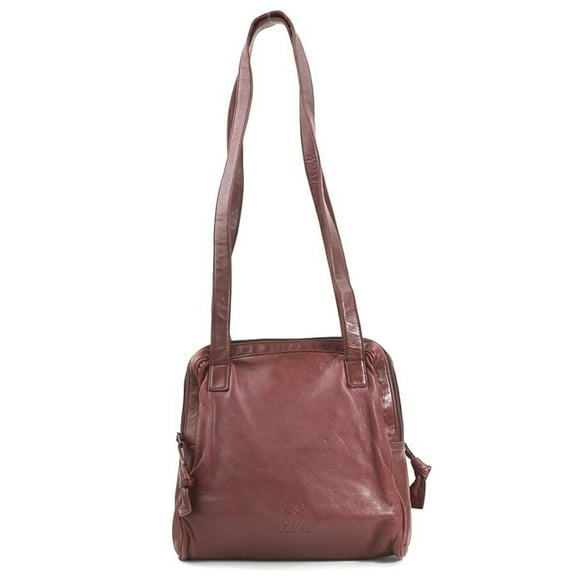 Pre-Owned LOEWE Shoulder Bag Anagram Leather Burgundy Women's e60231k