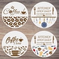 thumbnail image 5 of 12pcs Coffee Kitchen Welcome Stencils for Painting On Wood 12" Half Round Coffee Quote Stencils Coffee Beans Bless Kitchen Coffee Pattern with Paint Brush Room Wall Coffee Shop Decor, 5 of 9