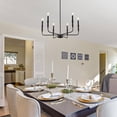 thumbnail image 6 of Black Chandelier Farmhouse Candle 6-Light Dining Room Lighting Fixtures Modern Farmhouse Chandelier, 6 of 8