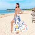 thumbnail image 6 of FORMRS Womens Long Sarong Beach Wrap Semi-Sheer Bikini Skirt Bathing Swimsuit Cover Up, Tropical Jungle Vibes, 6 of 7