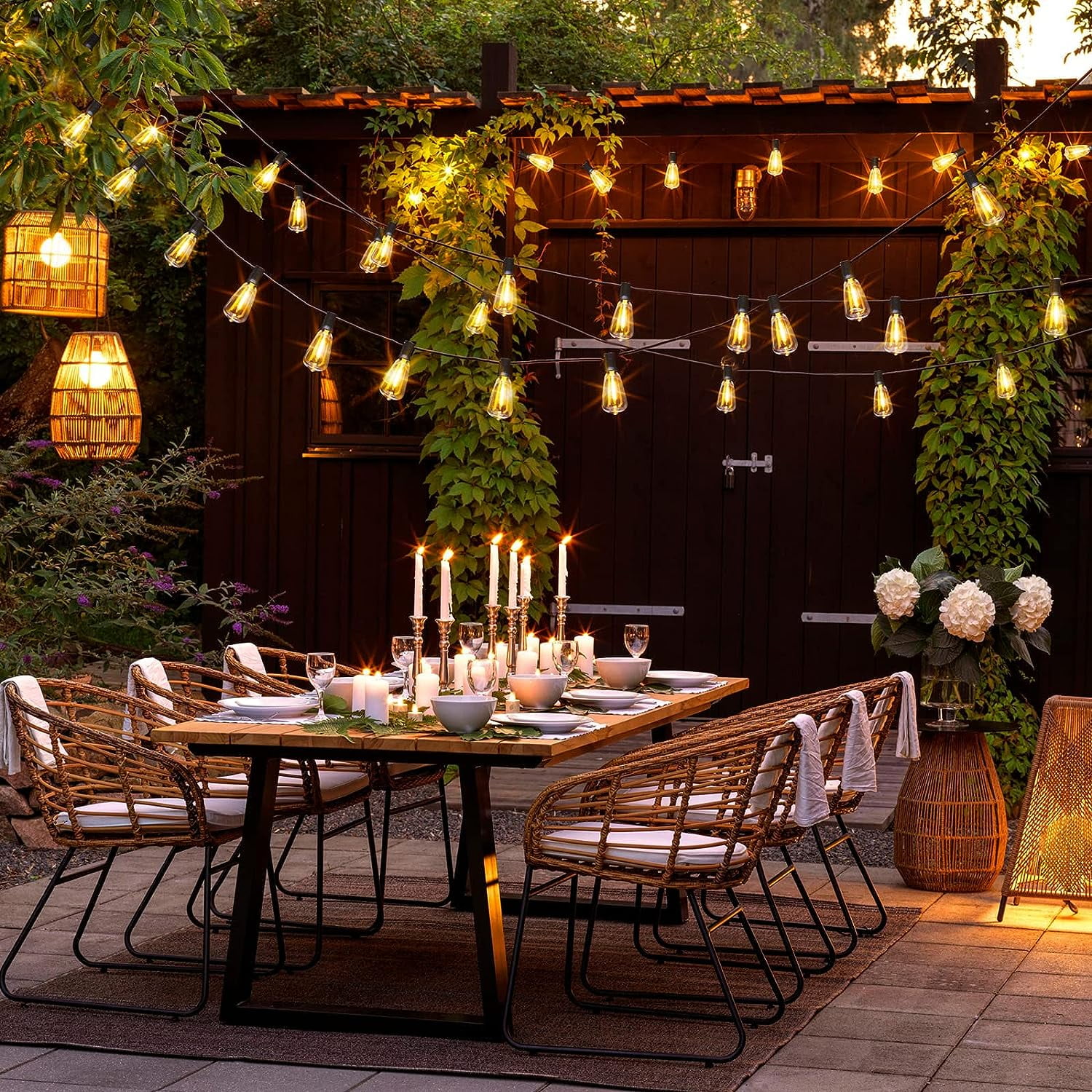 DAYBETTER Outdoor String Lights, 50ft, 25 G40 Edison Bulbs