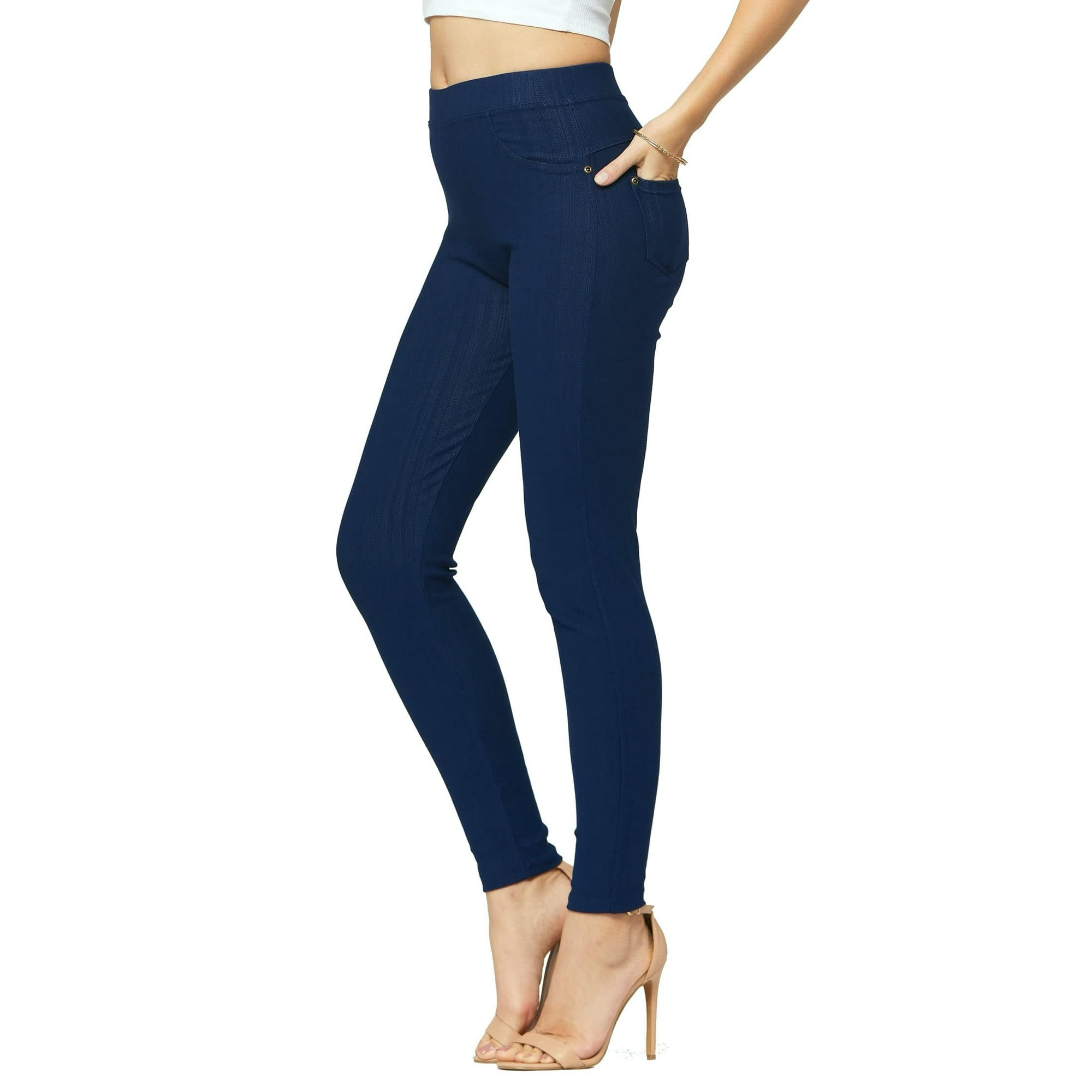 Premium Stretch Soft High Waisted Jeggings for Women Denim Leggings Cotton Stretch Blend Full Length Denim Blue 18 24 Walmart