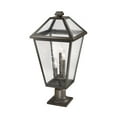 thumbnail image 4 of 579PHXLR-533PM-ORB-Z-Lite-Talbot - 3 Light Outdoor Pier Mount Lantern in Traditional Style - 12.25 Inches Wide by 26.25 Inches High, 4 of 5