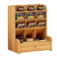 thumbnail image 1 of Organizador de escritorio de madera para oficina, portalápices, caja de almacenamiento de papelería, accesorios de escritorio, 1 of 9