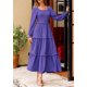 thumbnail image 3 of Vestido PRETTYGARDEN Otoño Maxi Manga Larga Fruncido con Escote Cuadrado, 3 of 8
