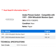 thumbnail image 2 of Intake Plenum Gasket - Compatible with 1997 - 2004 Mitsubishi Montero Sport 1998 1999 2000 2001 2002 2003, 2 of 2