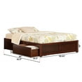 thumbnail image 6 of AFI Concord Queen Solid Wood Platform Bed with Footboard & 2 Storage Drawers in Walnut, 6 of 6