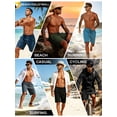 thumbnail image 6 of Cadmus Men's Swim Trunks with Compression Liner 9 Inch Inseam Mens Bathing Suit Quick Dry Beach Shorts Board Shorts,3 Pack, 6 of 12