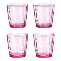 Uxcell 7oz Acrylic Drinking Glasses, 4Pack Plastic Reusable Tumblers Drinkware for Home Outdoors, Pink
