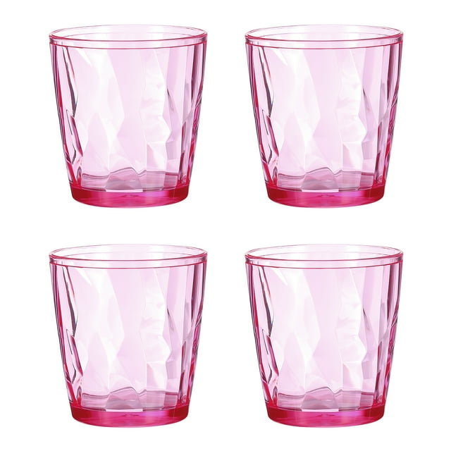 Uxcell Vasos de acrílico de 7oz, 4Pack, vasos reutilizables de plástico para el hogar y al aire libre, Rosa