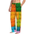 thumbnail image 6 of Logiee Colorful Building Blocks Print Pajama Pants for Men,Men’s Pajama Bottoms,Mens PJ Pants with Pockets & Button Fly-Small, 6 of 6