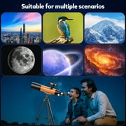 BEBANG Telescope for Adults High Powered, 90mm Aperture 500mm, AZ Mount FMC, Refractor Astronomy Telescopes for Planets Stars
