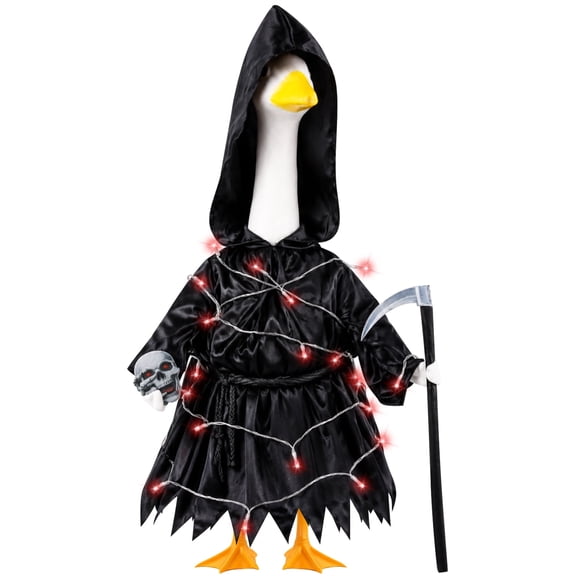 Halloween Porch Goose Outfits, Halloween Death Sickle Yard Goose Clothes Silly Lawn Costume for 23''H, Thanksgiving Decorations Outdoor Garden Decor