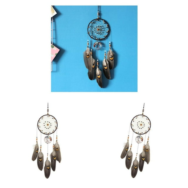 2 Unidades Colgante de de con Plumas Bohemio Decoraciones para Pared Dormitorio
