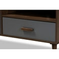 thumbnail image 6 of Baxton Studio Garrick Modern and Contemporary Two-Tone Grey and Walnut Brown Finished Wood 1-Drawer TV Stand, 6 of 7