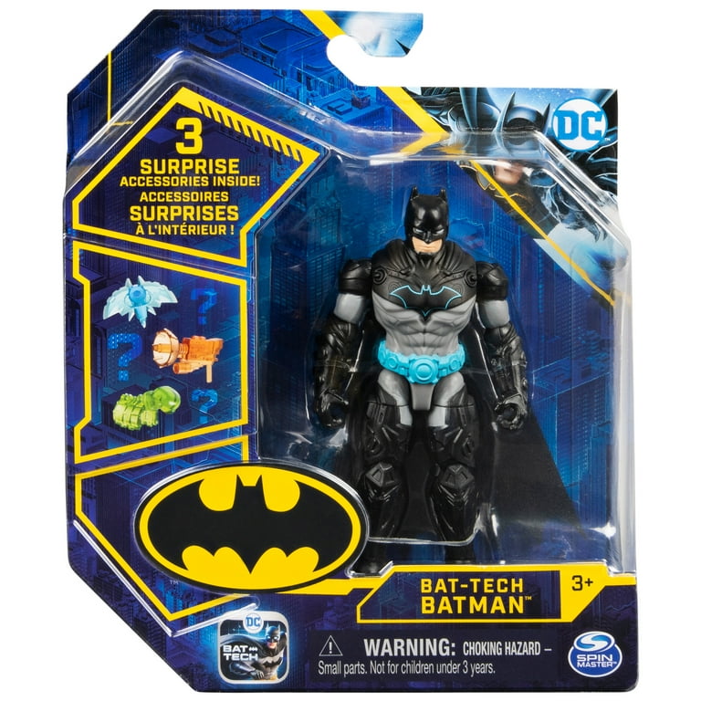 DC Comics, Bat-Tech Batman 4-inch Action Figure with 3 Mystery