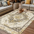 thumbnail image 2 of Fsddascl Beige Vintage Boho Outdoor Rug for Patio/Deck/Porch, Non-Slip Large Area Rug 6 x 9 Ft, Ethnic Tribal Geometric Abstract Indoor Outdoor Rugs Washable Area Rugs, Reversible Camping Rug Carpet, 2 of 5