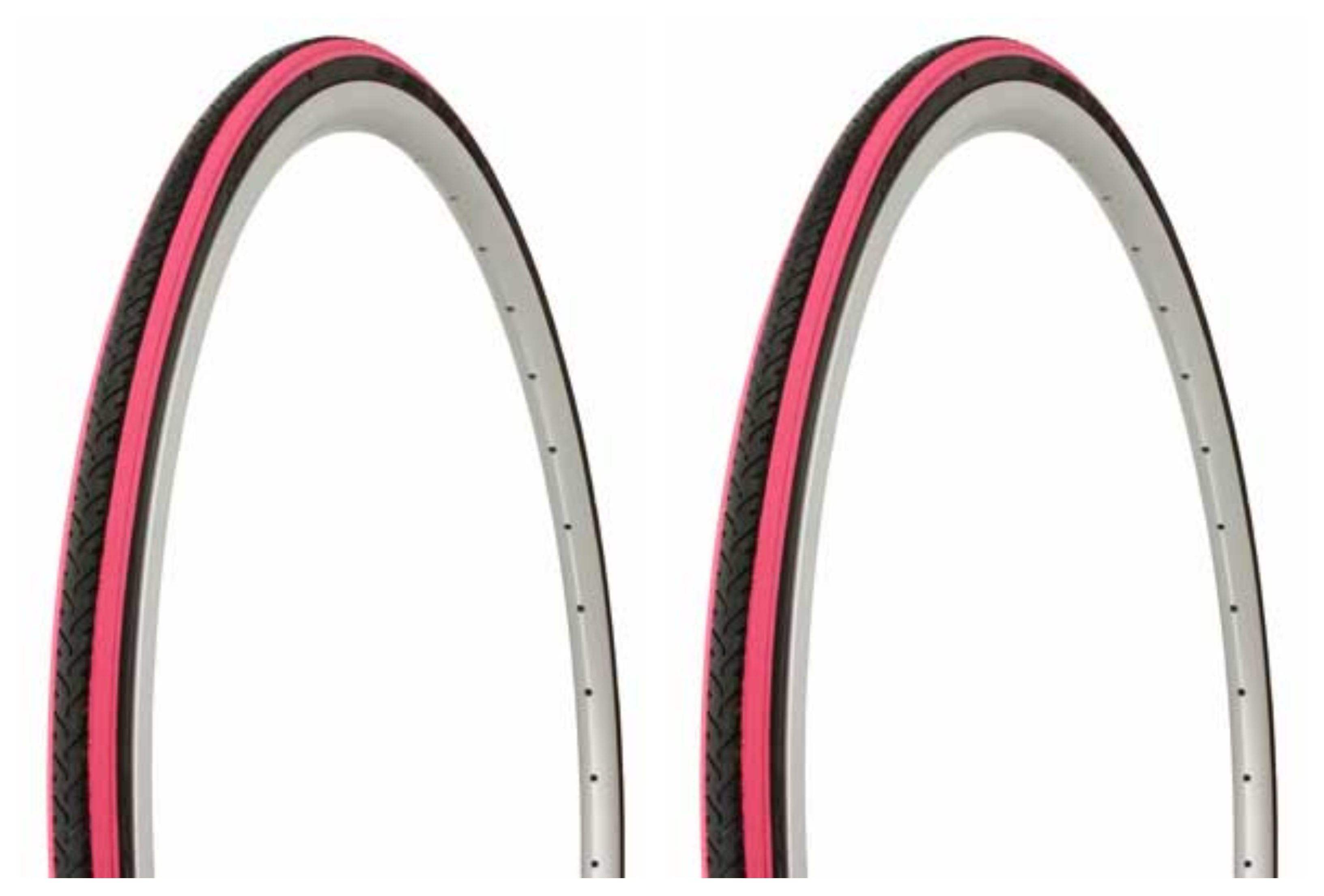 Tire set. 2 Tires. Two Tires Duro 700 x 25c Black Pink Shoulder/Black