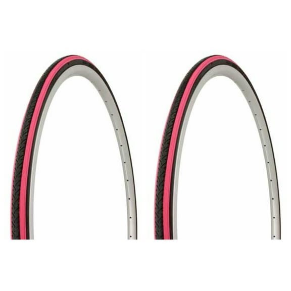 Tire set. 2 Tires. Two Tires Duro 700 x 25c Black Pink Shoulder/Black Center HF-187. Bicycle Tires, bike Tires, track bike Tires, fixie bike Tires