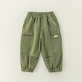 thumbnail image 3 of Girls Cargo Pants Classic Cargo Joggers High Elastic Waisted Green Cargo with Pocket Girl Pants Size 6-7 Years, 3 of 3