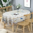 thumbnail image 3 of Oval Tablecloth Blue Floral Tablecloth, French Oval Tablecloth, Print Floral Bird Tablecloth, Fabric Indoor/Outdoor Waterproof Wrinkle Free Durable French Tablecloth For Oval Tables 60 X 120 In, 3 of 6
