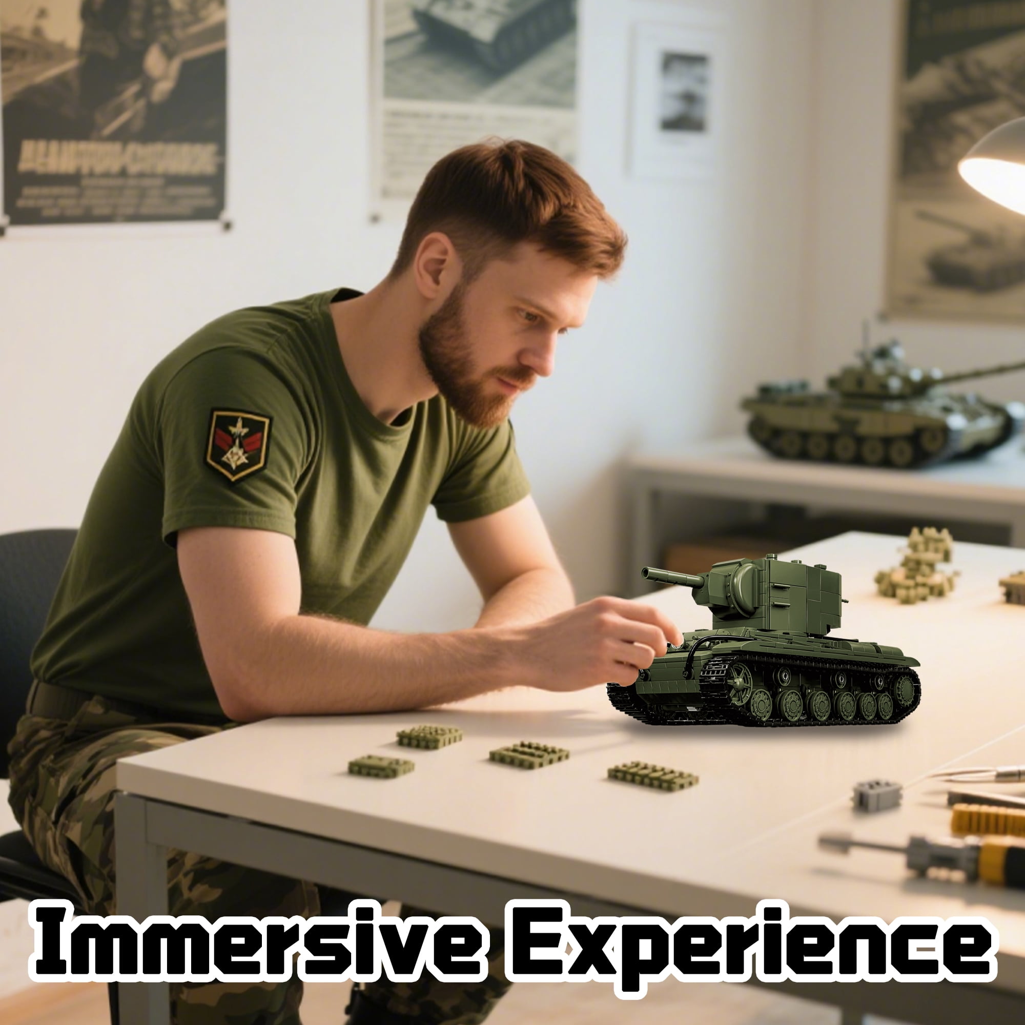GZBrick KV-2 Heavy Tank Building Sets WW2 Military Toy for Adults Boy Compatible with Lego 1321PCS