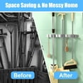 thumbnail image 3 of 2 Packs Mop and Broom Holder Wall Mount, YOLETO Utility Hooks Mop Hanger, Broom Organizer Wall Hanging Rack for Garage and Garden Tools, 3 of 8