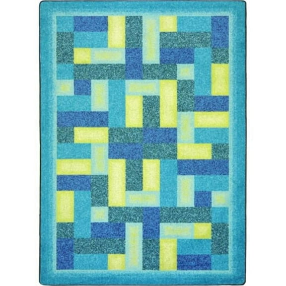Kid Essentials - Teen Area Rugs Off Beat, 5'4" x 7'8", Teal