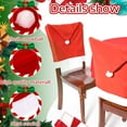 thumbnail image 4 of Christmas Chair Covers Santa Claus Red Hat Chair Slipcover Dining Chair Back Cover for Christmas Decoration 6 Pack, 4 of 6