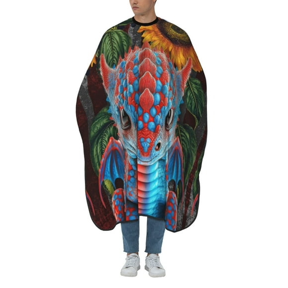 ZICANCN Hair Cutting Cape for Adults, Vintage Sunflower Dinosaur Print Cape Salon Barber Cape for Hair Stylist Shampoo Capes Waterproof 55x66 IN