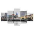 thumbnail image 3 of TISHIRON 5PCS Framed Canvas Wall Art Set,60"x32" Cleveland Ohio Cityscape Canvas Art Decor, 3 of 7