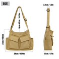 thumbnail image 3 of Spencer Canvas Messenger Bag Large Capacity Hobo Bag Crossbody Shoulder Bag Tote Bag with Multiple Pocket for Women and Men, Brown, 3 of 10