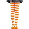 thumbnail image 1 of Namzi 2 pares de calcetines por encima de la rodilla, calcetines altos hasta el muslo, medias para botas altas, calcetines hasta la rodilla para mujer, para cosplay, uso diario, color naranja., 1 of 5