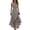Grey, variant on Women's Layered Ruffle Hem Dress, Halter Sleeveless Party Cocktail Dress, Asymmetrical High Low Flowy Evening Dress