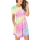thumbnail image 4 of Vestido de bolsillo estampado de manga corta con cuello redondo de moda para mujer Pompotops  ghjkhdj10263, 4 of 6