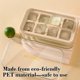 thumbnail image 4 of Caja para hacer hielo con bandeja de hielo cubierta de silicona - Caja casera para hacer cubitos de hielo, 8 compartimentos de liberación fácil, tapa sellada, multiusos para congelar, 4 of 6