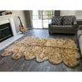 thumbnail image 2 of Lambzy Dynasty Natural 12-Pelt Luxury Long Wool Sheepskin Shag Rug - 5'5" x 9'2" White w/Brown Tips White, 2 of 5