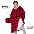 thumbnail image 3 of Solaris Deluxe Reversible Fleece Oversized Blanket Sweatshirt with Hood Super Soft Warm Large Plush Sleeved Throws for Adult Wom, 3 of 9