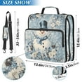 thumbnail image 5 of 3 Ring Zipper Binder with Shoulder Strap Waterproof Trapper Keeper 2 Inch D-Ring 500 Sheets Capacity Blue Floral Snowman, 5 of 7