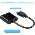 thumbnail image 2 of HDMI to VGA with Audio, Gold-Plated Active HDMI to VGA Adapter (Male to Female) with Micro USB Power Cable & 3.5mm Audio Cable for PS4, MacBook Pro, Mac Mini, Apple TV and More - Black, 2 of 11